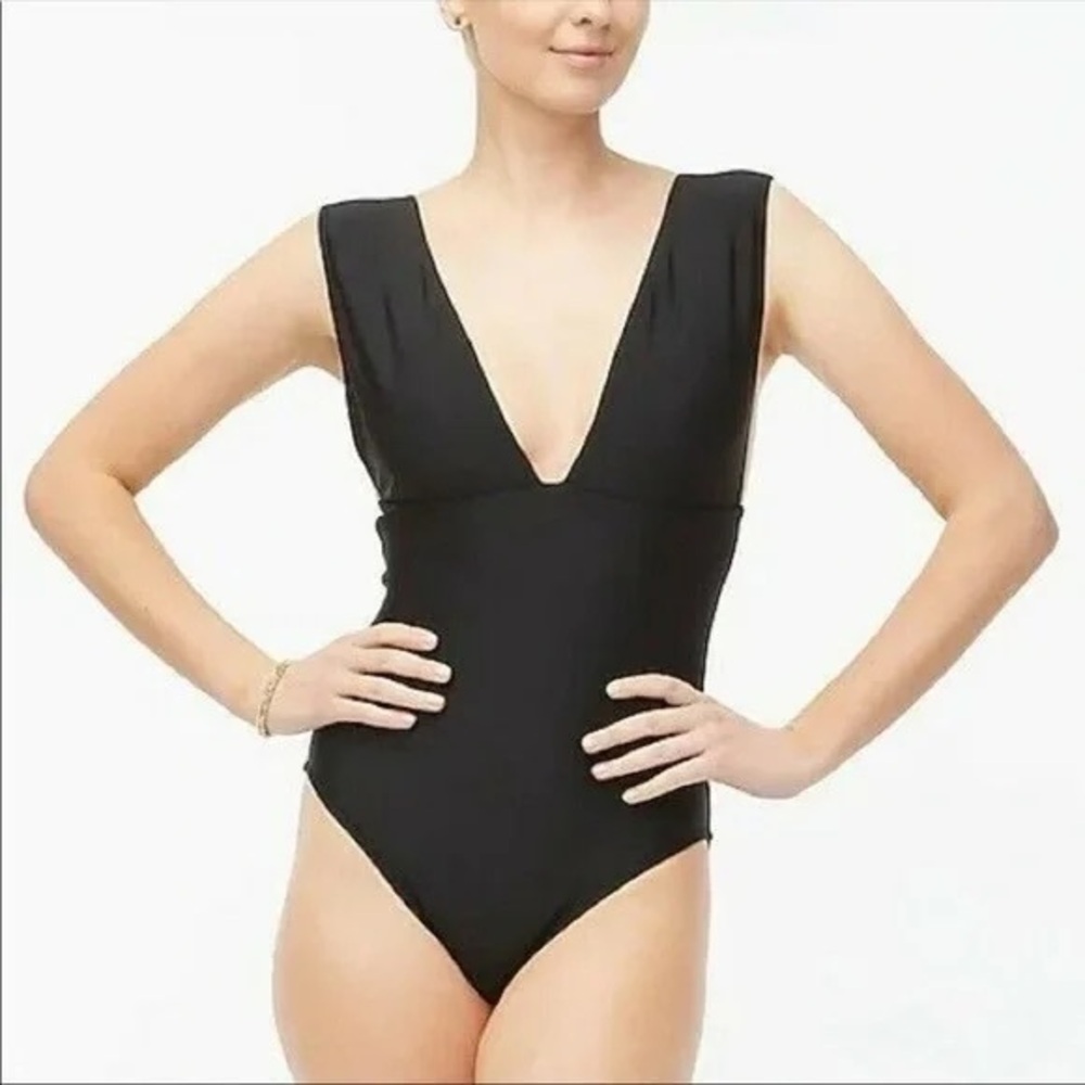 J. Crew Factory V Neck One Piece Swimsuit NWT